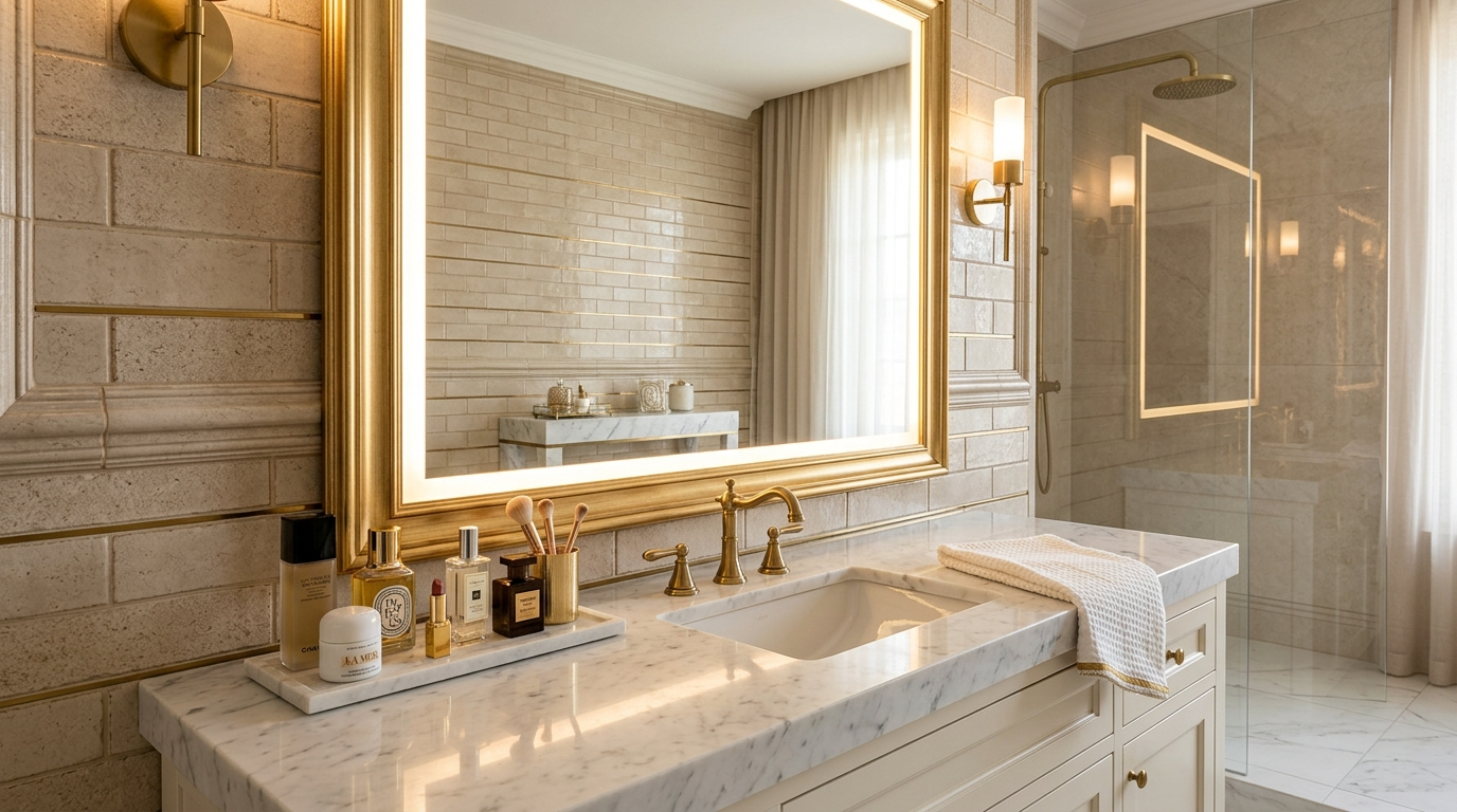 Balance mirror light with room lighting